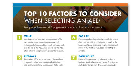 Flyer image - Top 10 Factors to Consider when Purchasing an AED