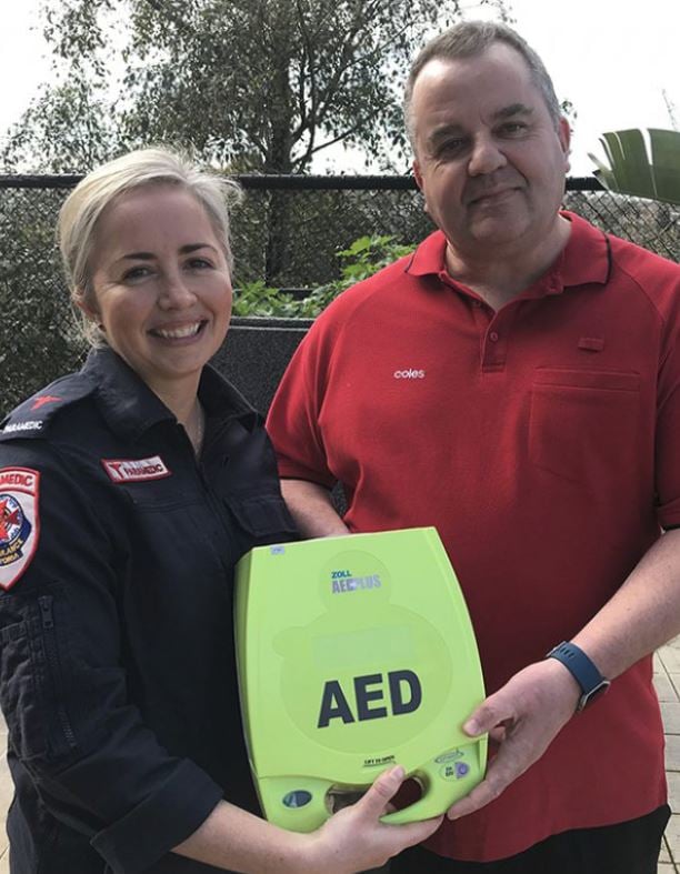 SCA survivor Ricki Avery and Ambulance Victoria community capability and response coordinator Danielle Saxton